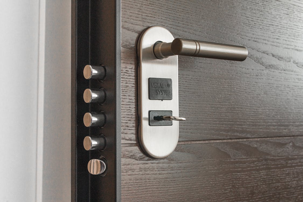 door handle with multiple lock systems.
