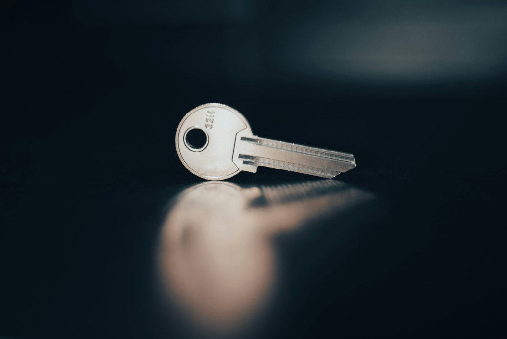 image of a silver key.