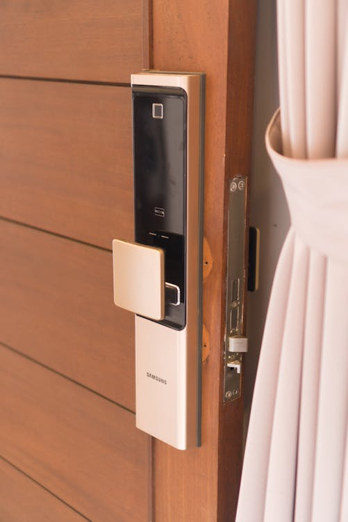 Close-up of a modern digital door lock that may experience smart lock issues without regular maintenance.